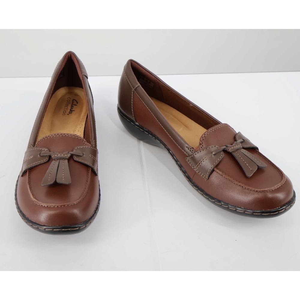 Clarks Ashland Bubble Brown Multi Tassel Loafers Comfort Flats 9.5 Narrow